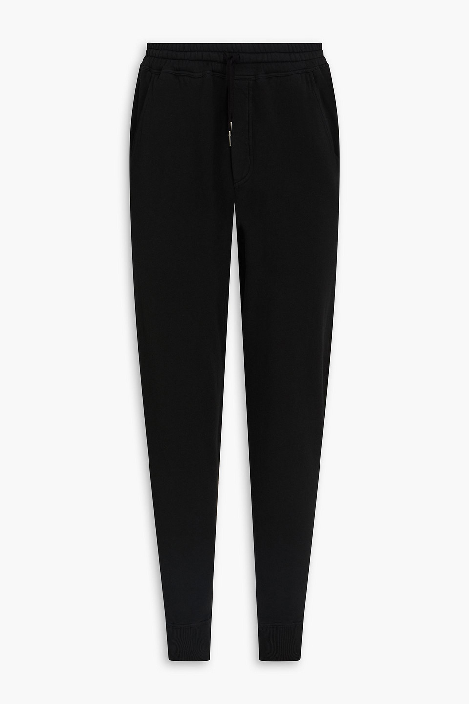 tom ford - tapered cotton-fleece sweatpants - black - it 44