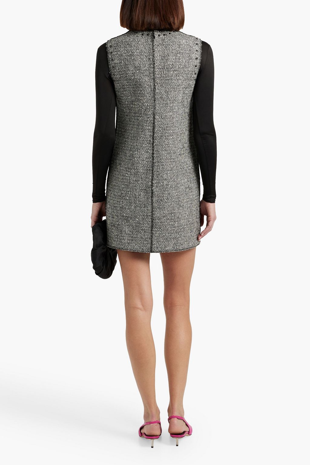 VALENTINO GARAVANI Studded wool-tweed mini dress