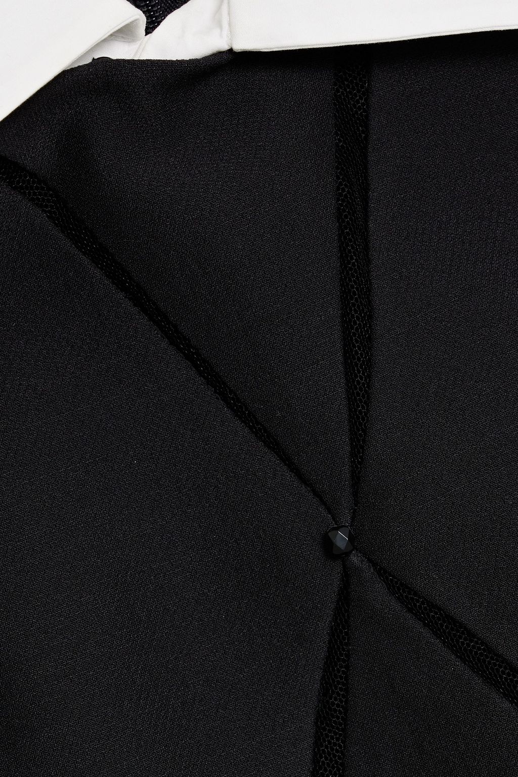 VALENTINO GARAVANI Embellished cutout wool and silk-blend crepe mini dress