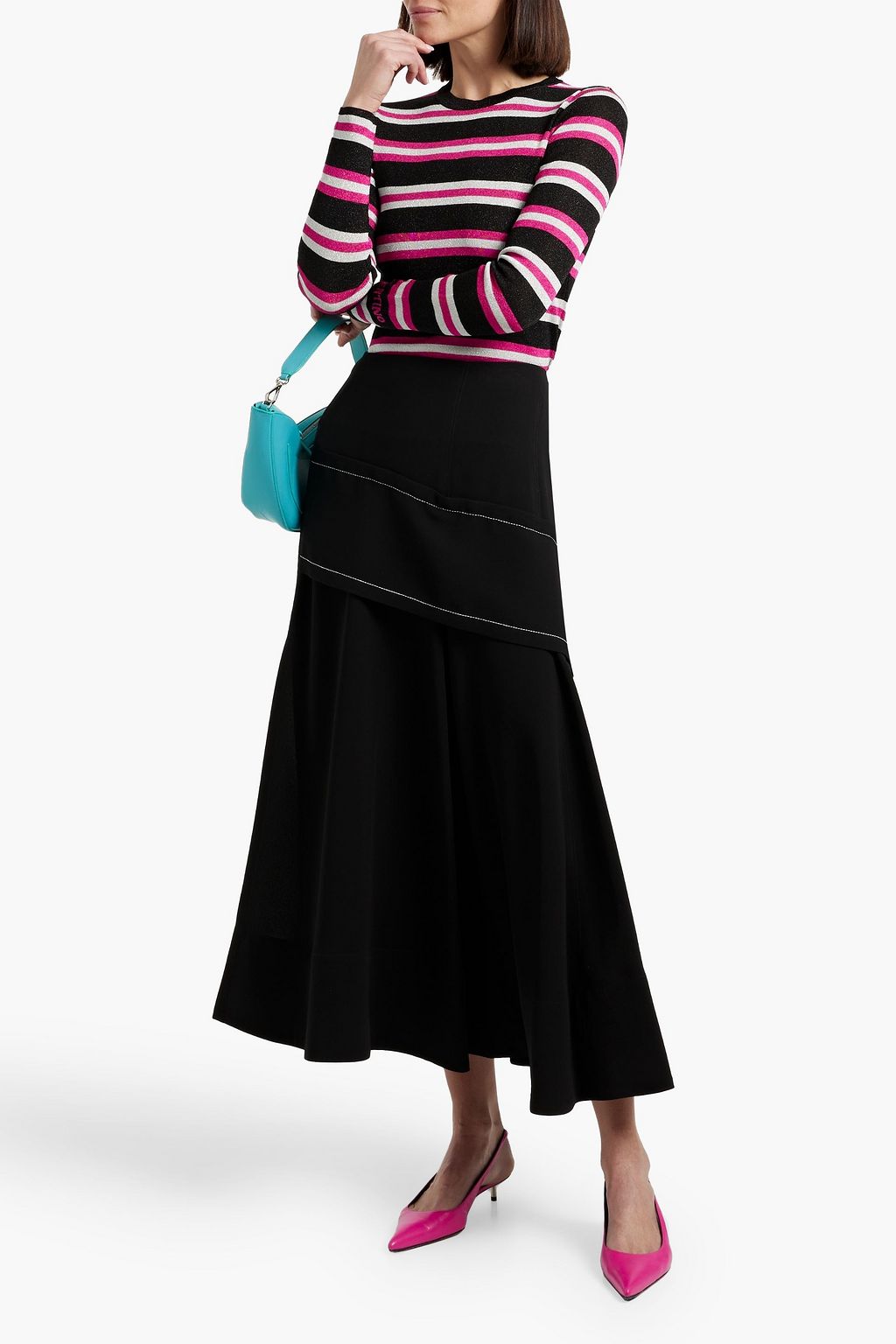 VALENTINO GARAVANI Metallic striped knitted sweater