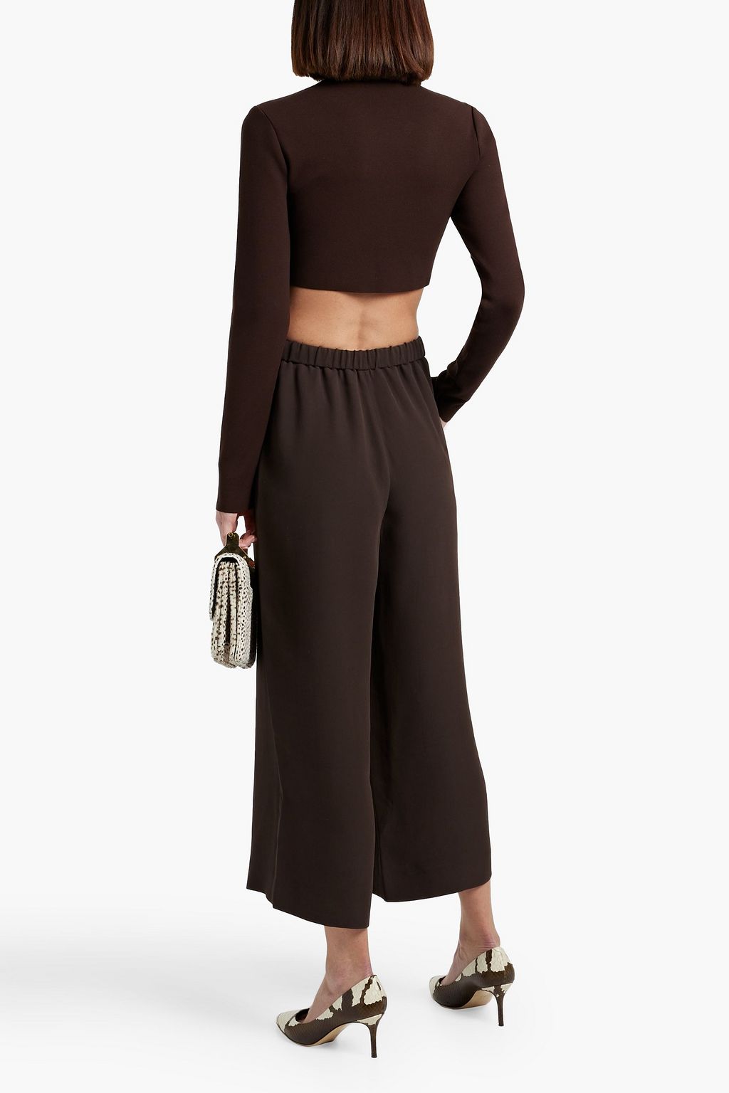 VALENTINO GARAVANI Cropped silk-crepe culottes