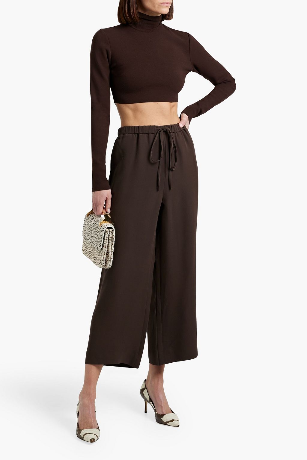 VALENTINO GARAVANI Cropped silk-crepe culottes