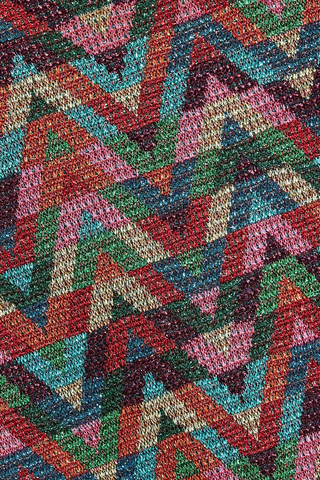 VALENTINO GARAVANI Metallic jacquard and ribbed-knit top