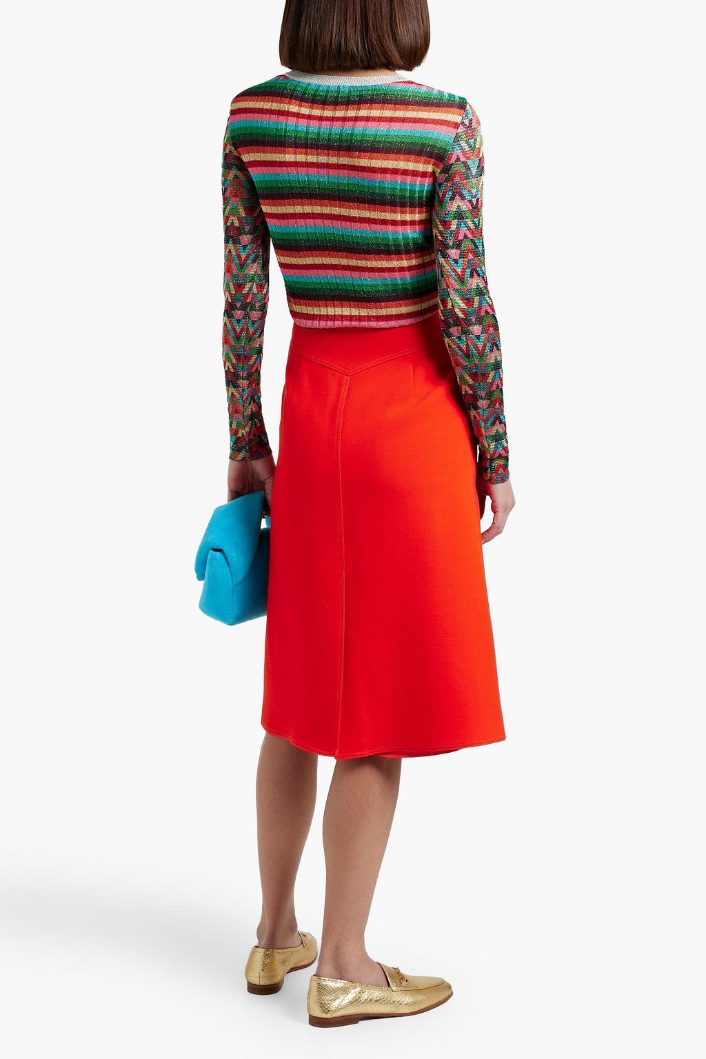 VALENTINO GARAVANI Metallic jacquard and ribbed-knit top