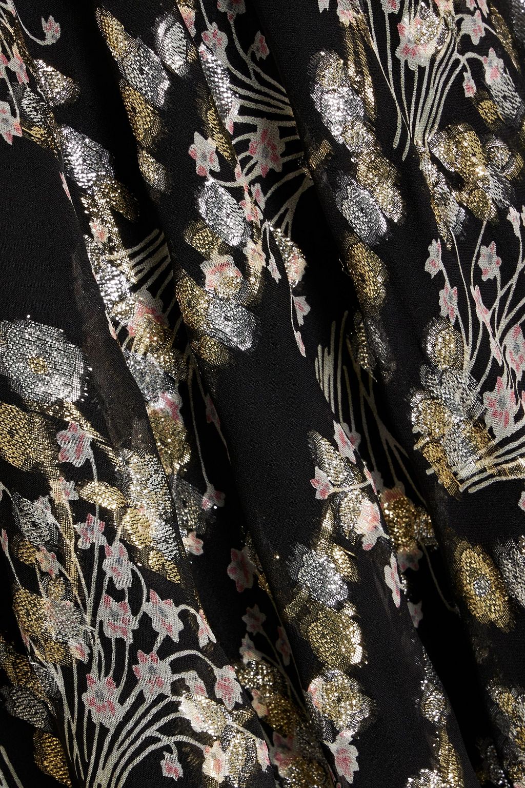 VALENTINO GARAVANI Floral-print metallic fil coupé silk-blend chiffon midi dress