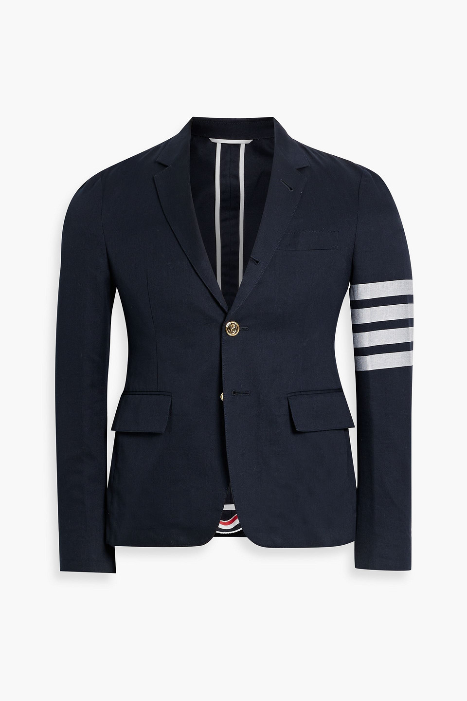 Thom Browne Striped Cotton-twill Blazer In Blue