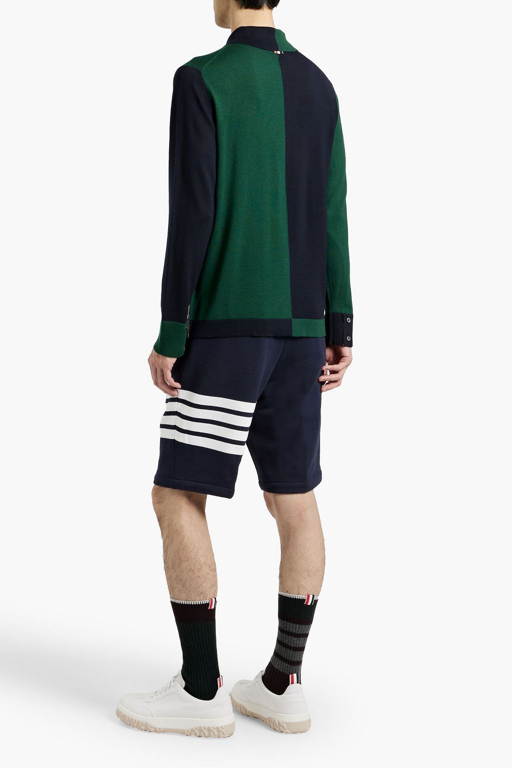 THOM BROWNE Two-tone wool shirt