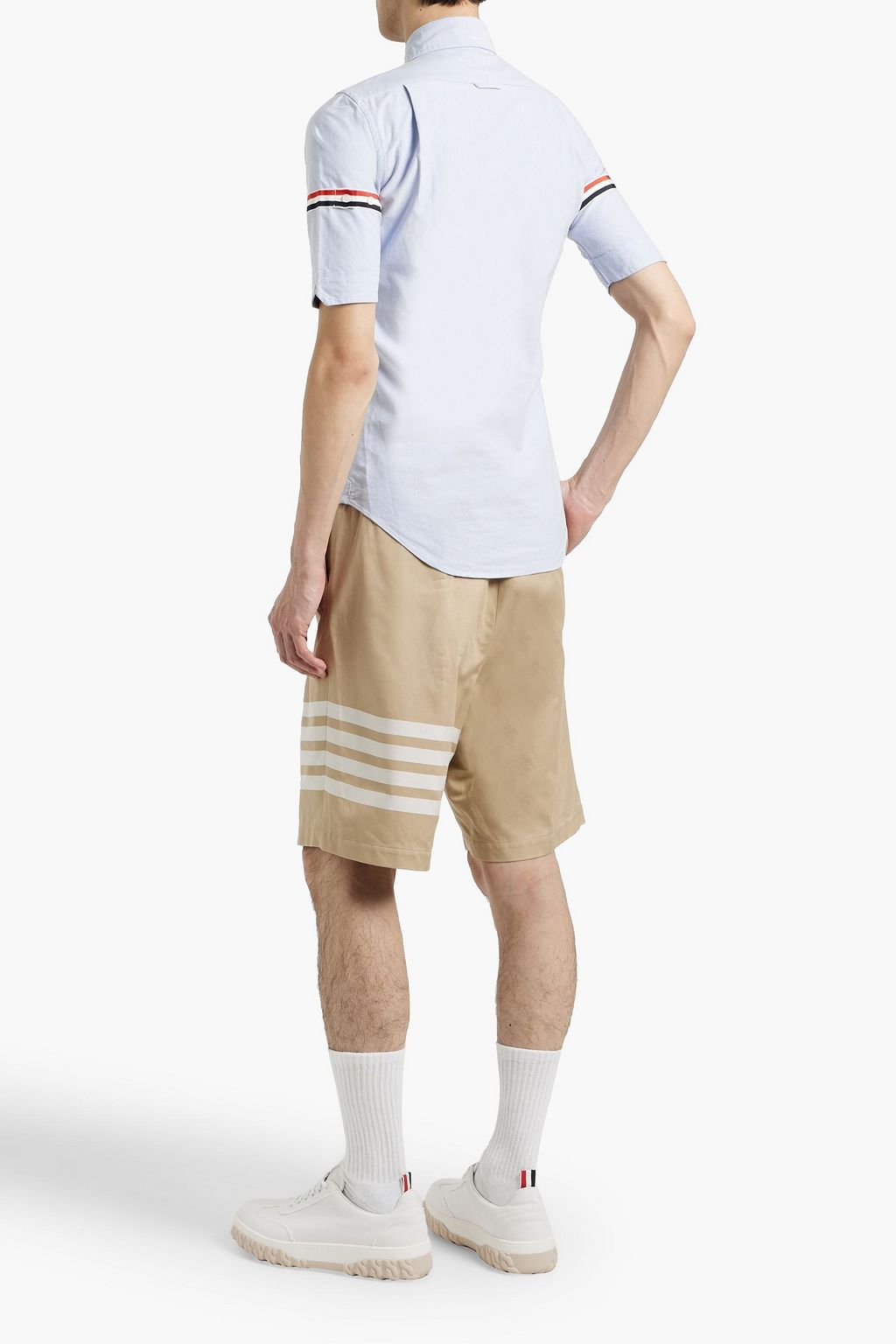 THOM BROWNE Striped cotton Oxford shirt