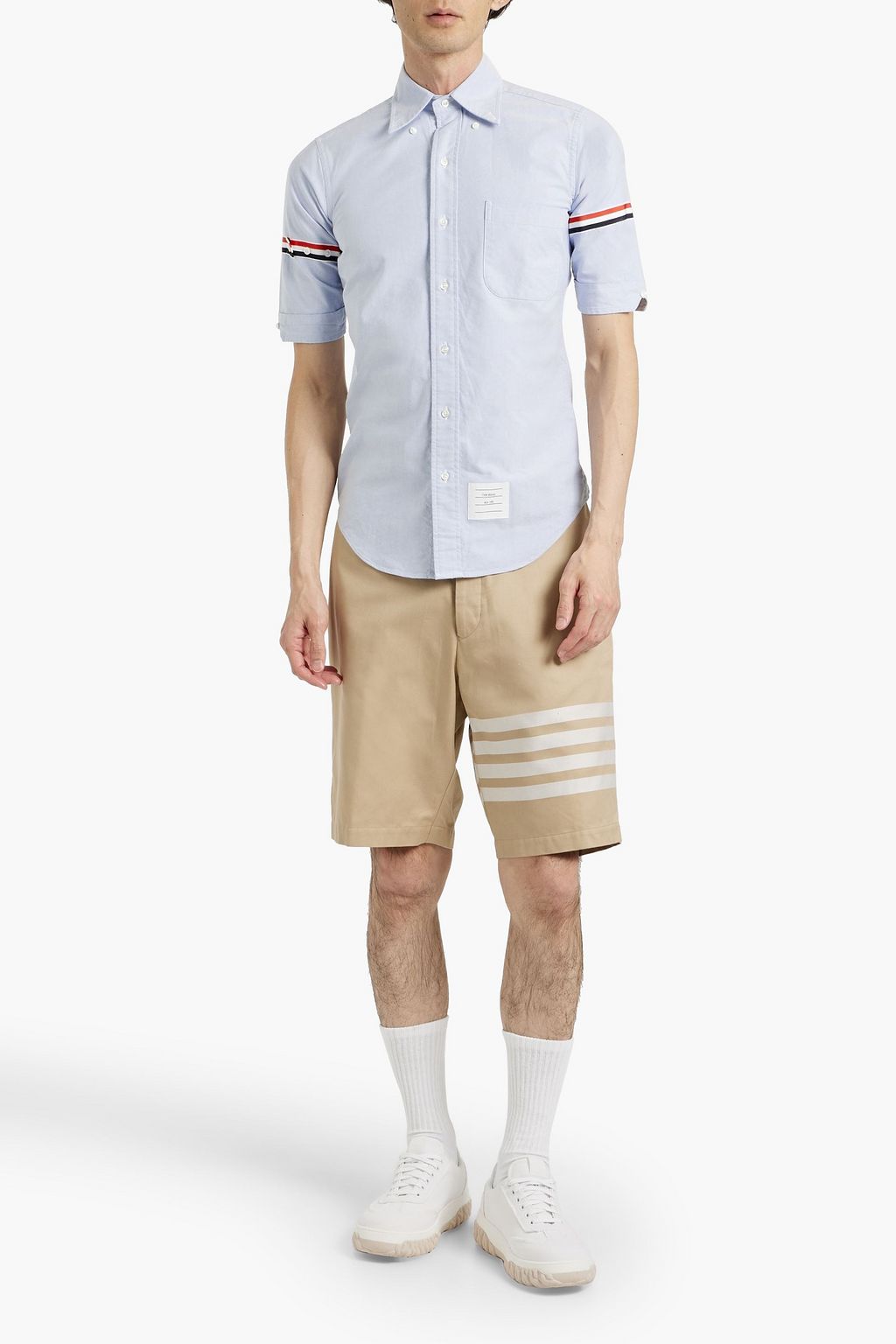 THOM BROWNE Striped cotton Oxford shirt