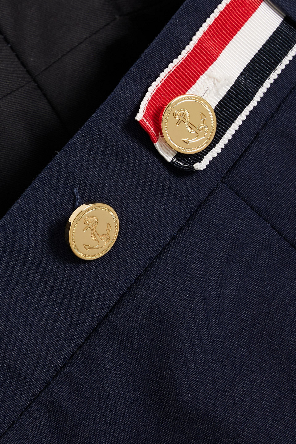 Thom Browne Tapered Tweed Pants In Blue