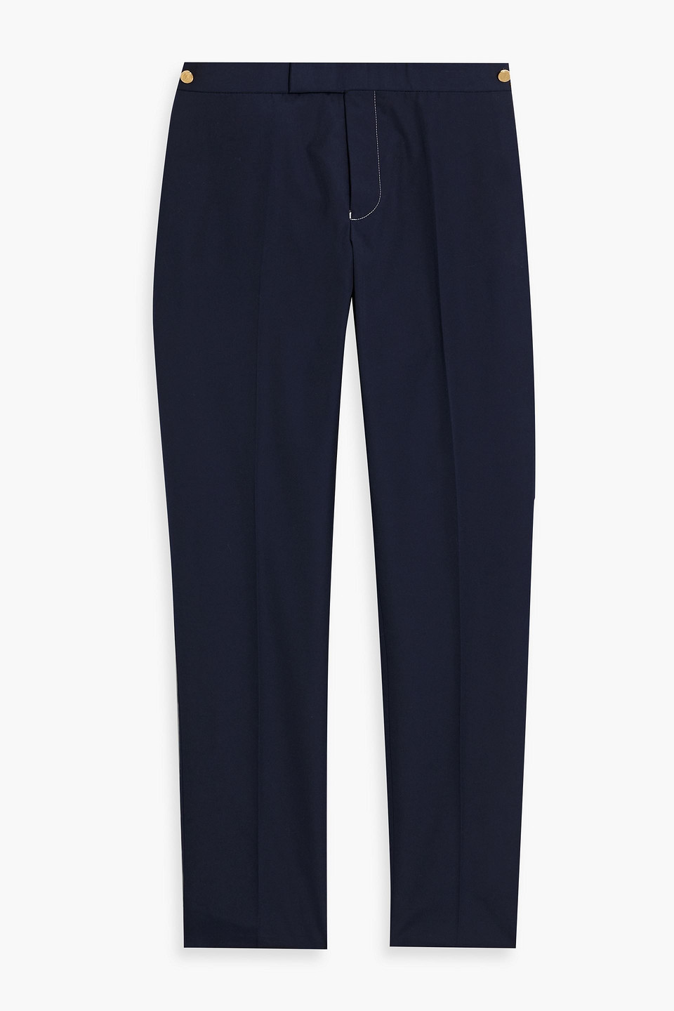 Thom Browne Tapered Tweed Pants In Blue
