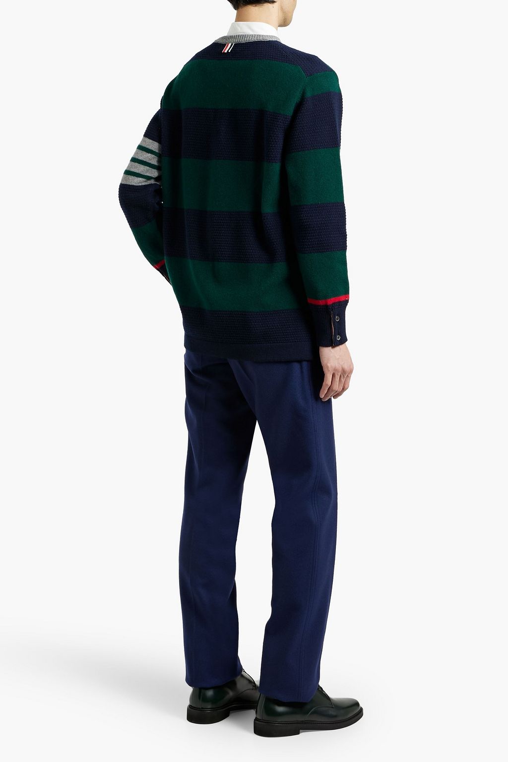 THOM BROWNE Tapered wool-flannel pants
