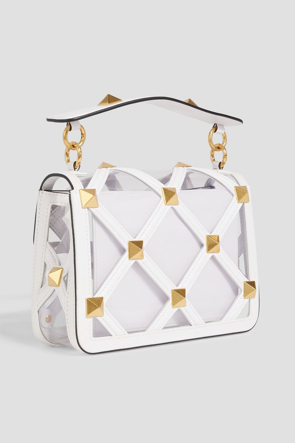 VALENTINO GARAVANI Roman Stud leather and PVC shoulder bag