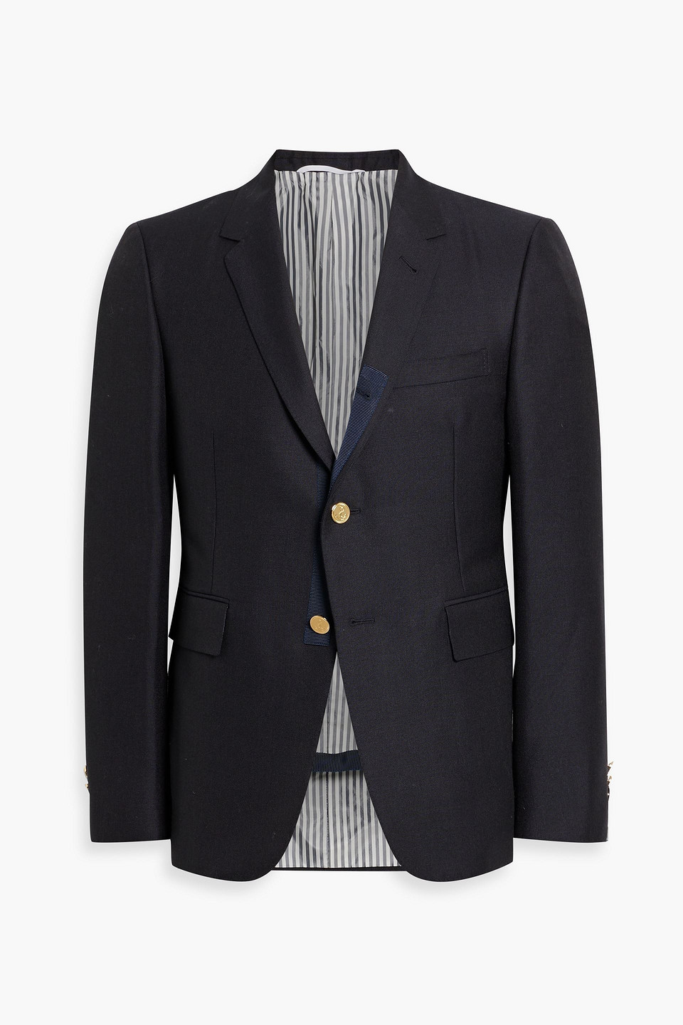 Thom Browne Grain De Poudre Wool And Mohair-blend Blazer In Black