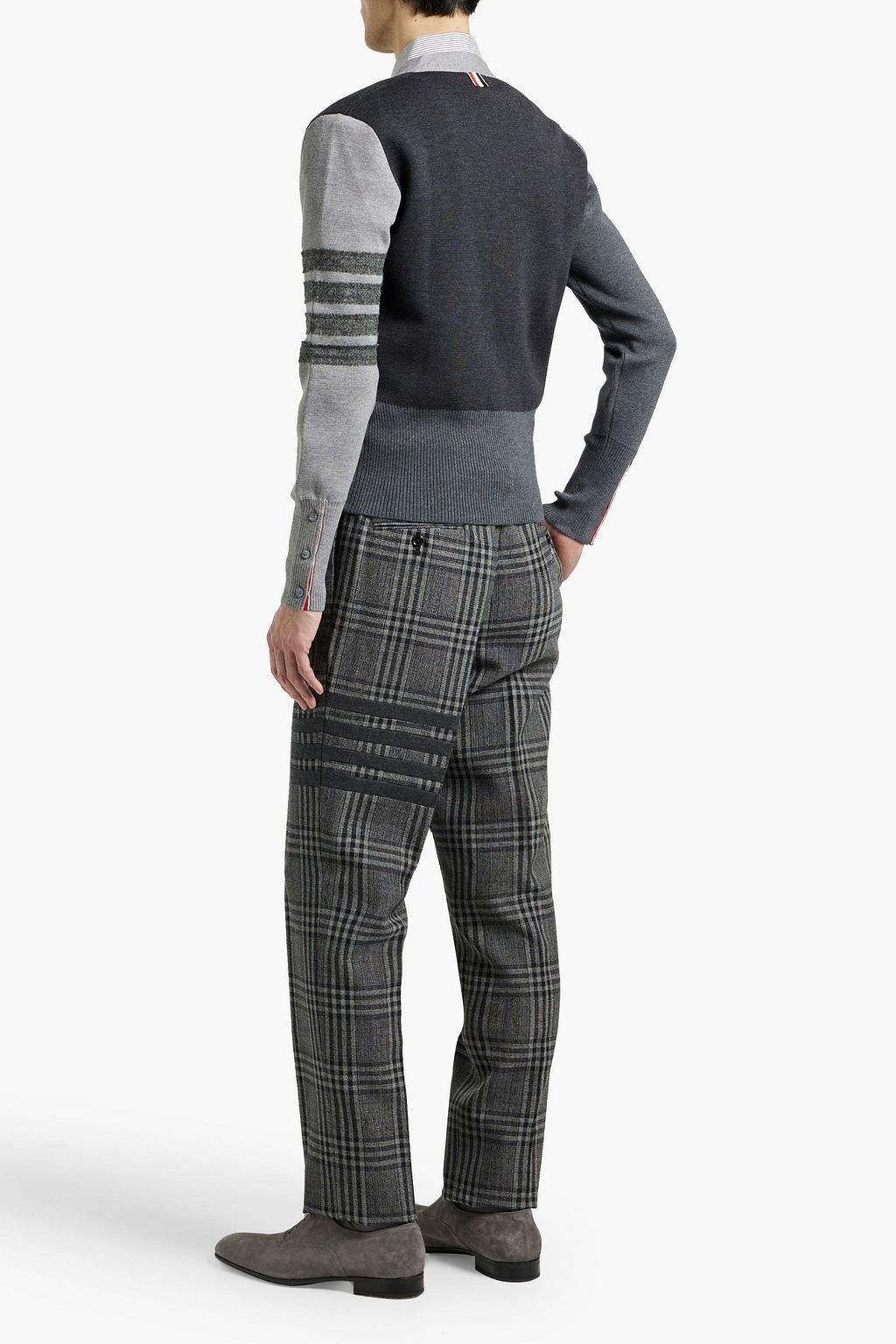 THOM BROWNE Prince of Wales checked wool-tweed pants