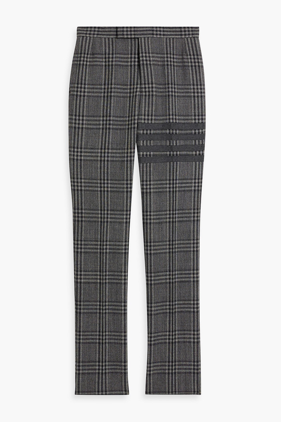 Thom Browne Prince Of Wales Checked Wool-tweed Pants In Black