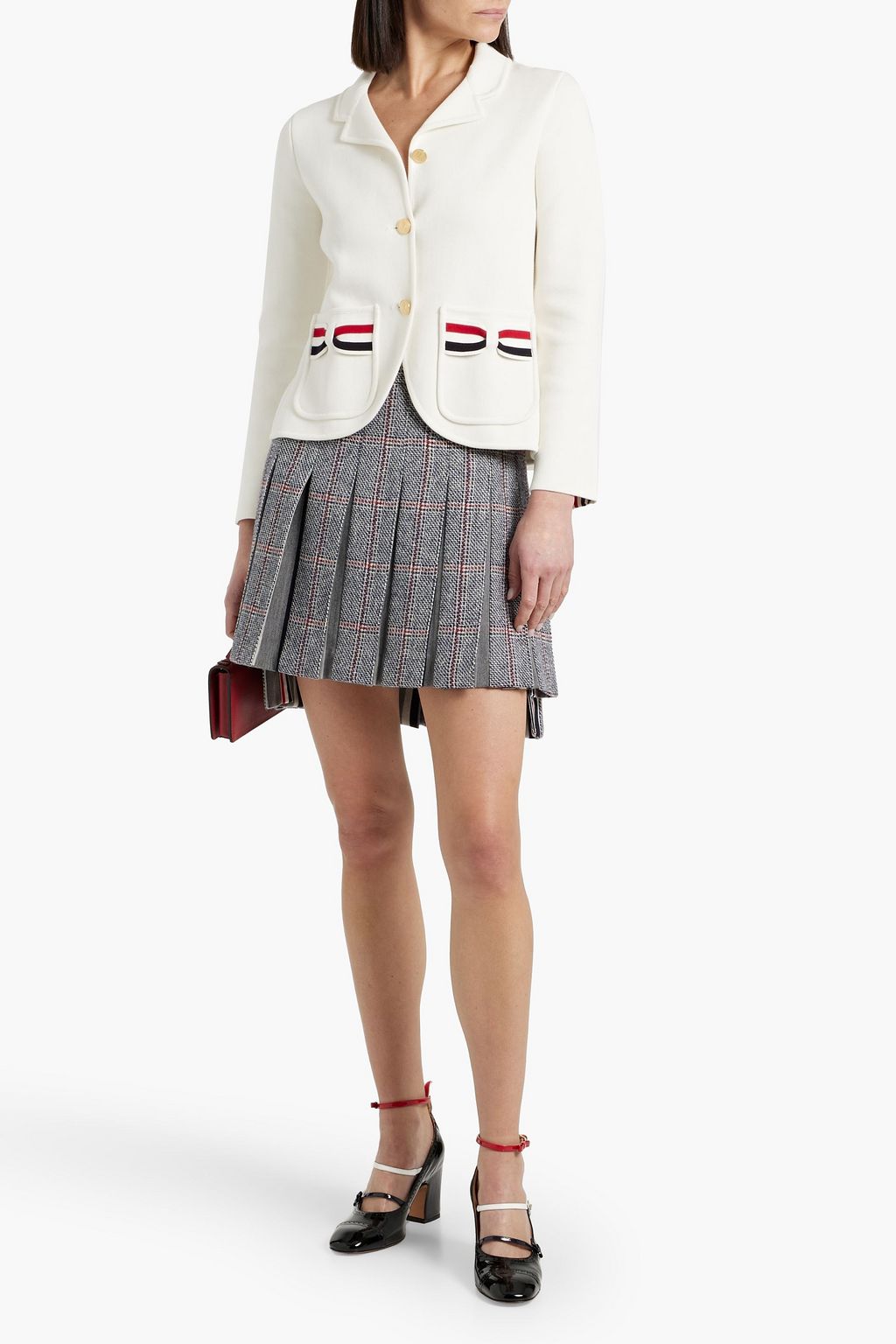THOM BROWNE Bow-detailed cotton-blend jacket