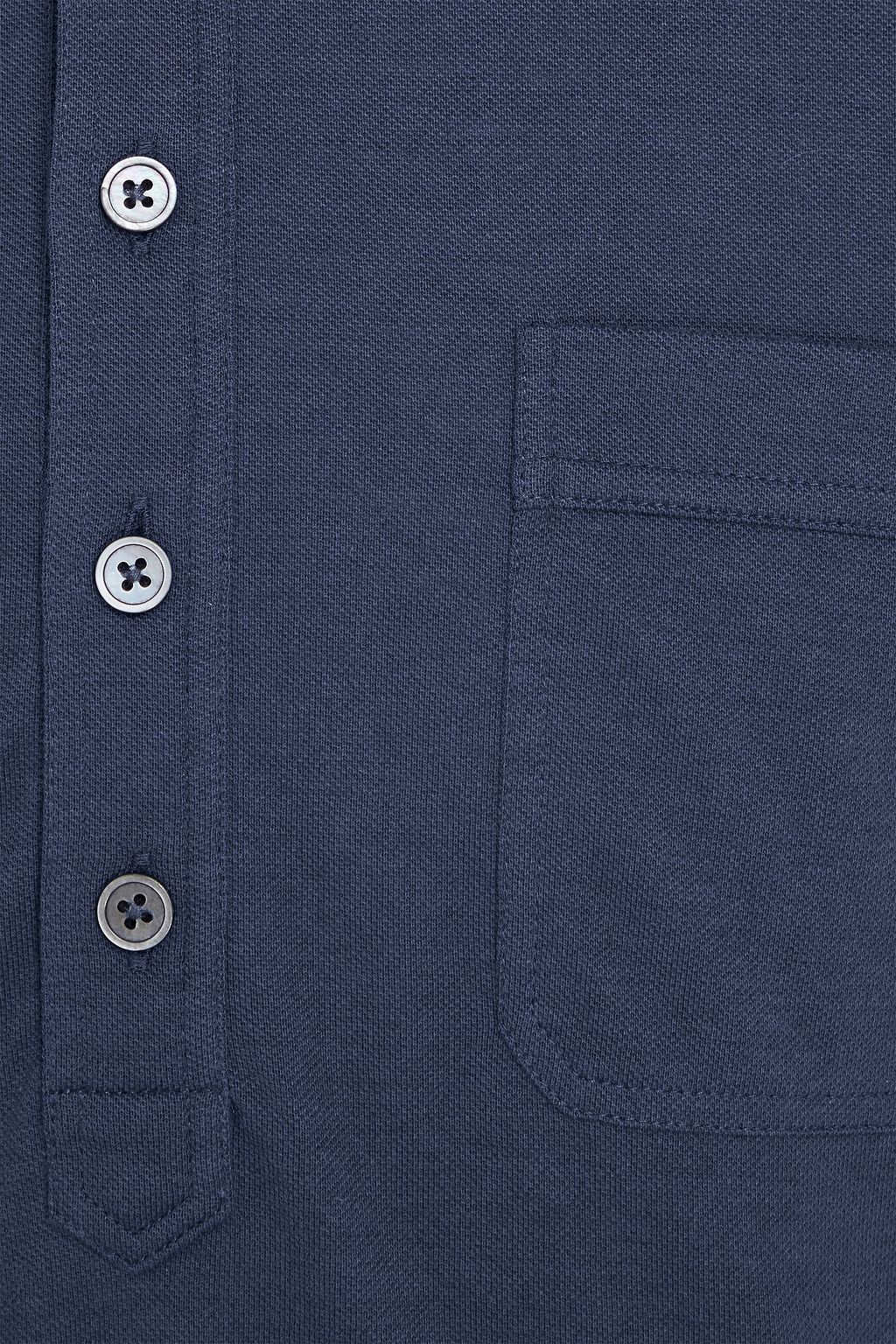 TOM FORD Cotton and silk-blend piqué polo shirt