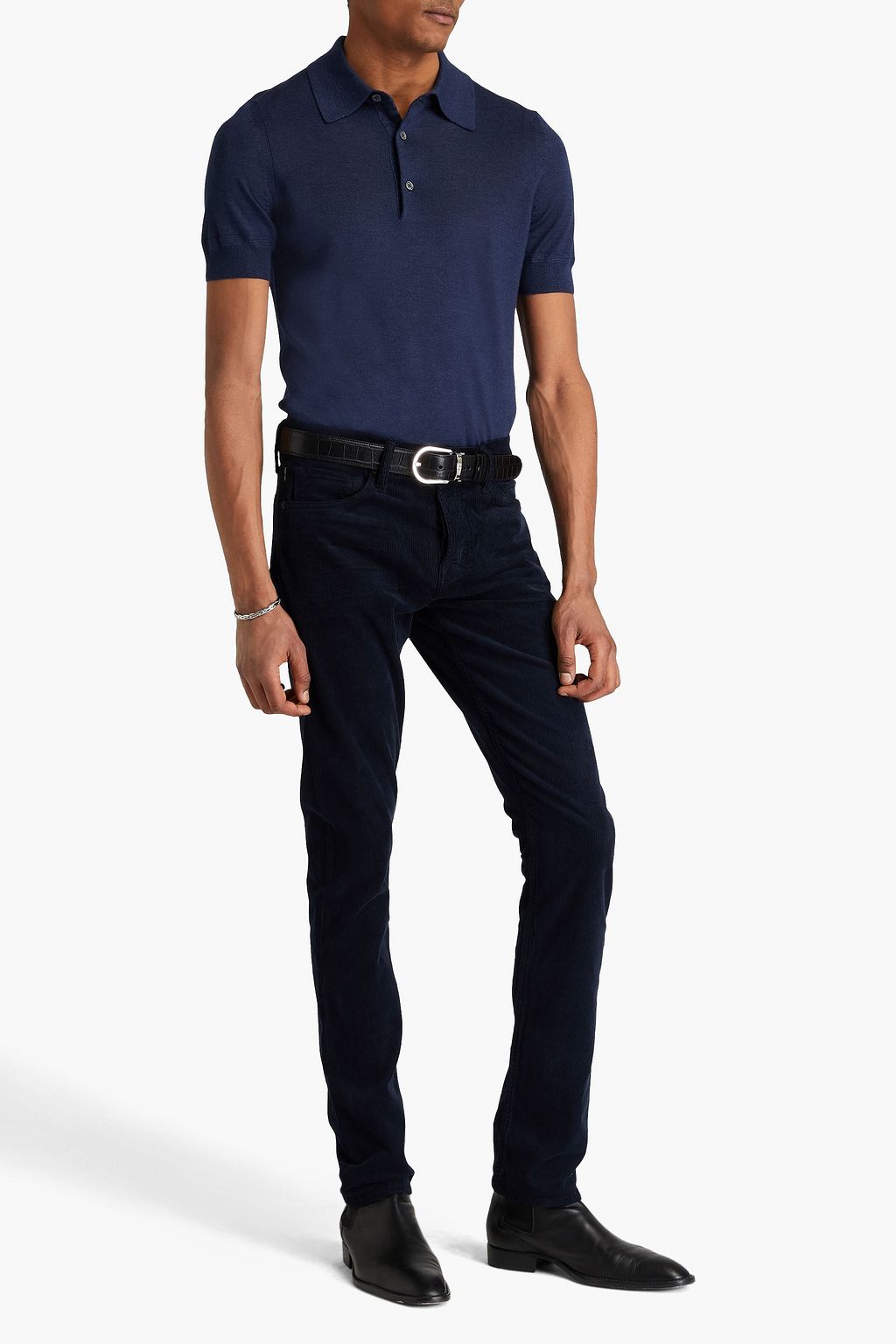 TOM FORD Cashmere and silk-blend polo shirt