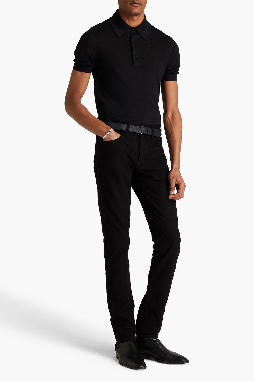 TOM FORD Cashmere and silk-blend polo shirt