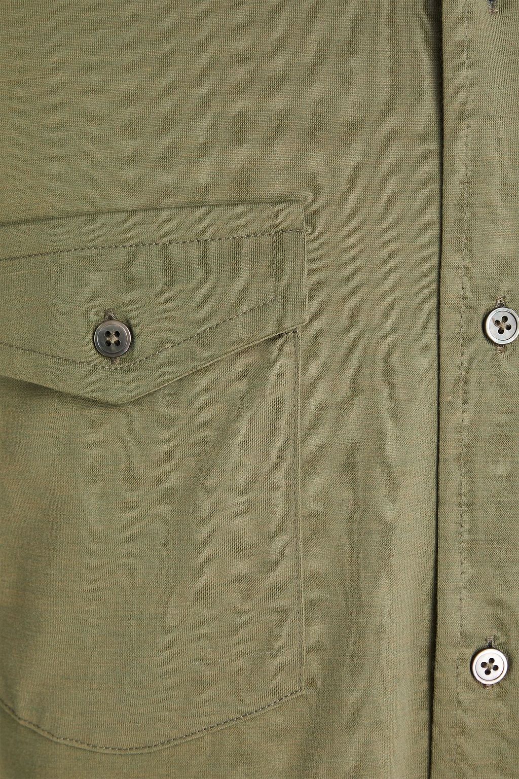 TOM FORD Silk and cotton-blend jersey shirt