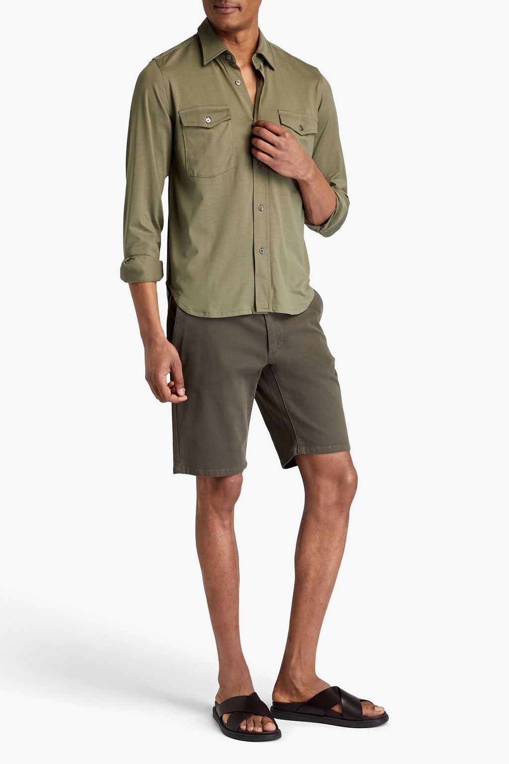 TOM FORD Silk and cotton-blend jersey shirt