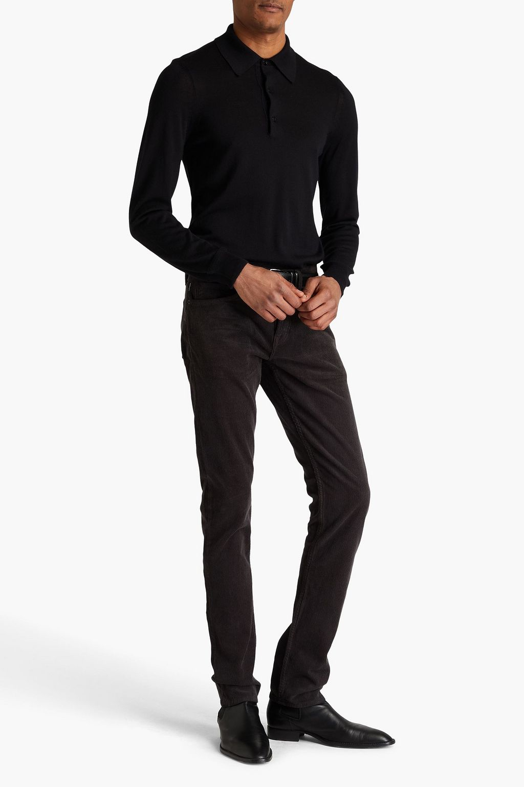 TOM FORD Cashmere and silk-blend polo sweater