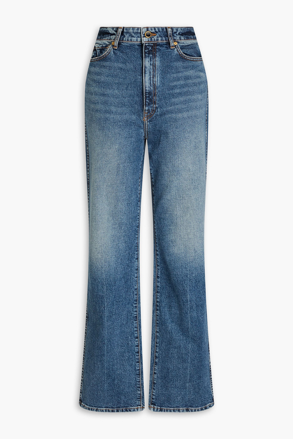 Khaite Danielle Hoch Sitzende Jeans Mit Geradem Bein In Mittelblauer Denim