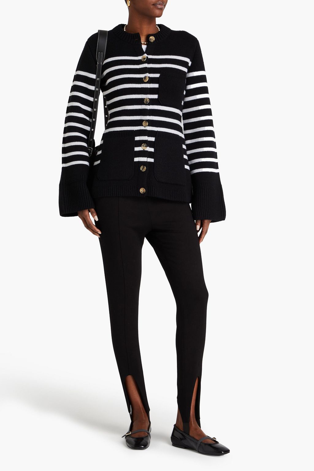 KHAITE Suzette striped cashmere-blend cardigan