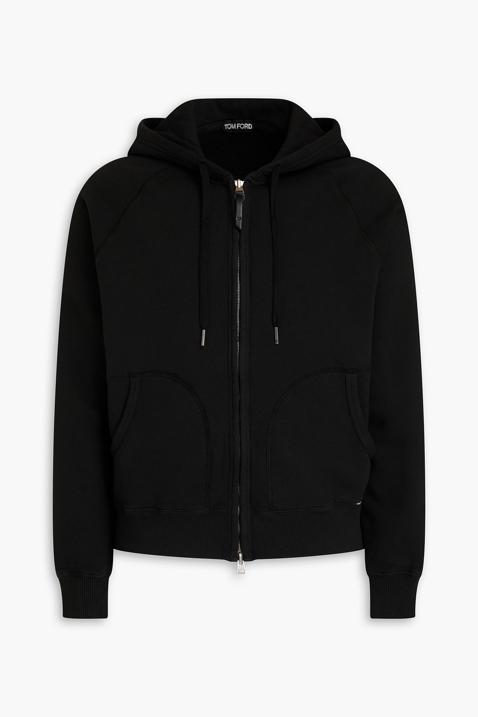 tom ford - cotton-fleece hoodie - black - it 50