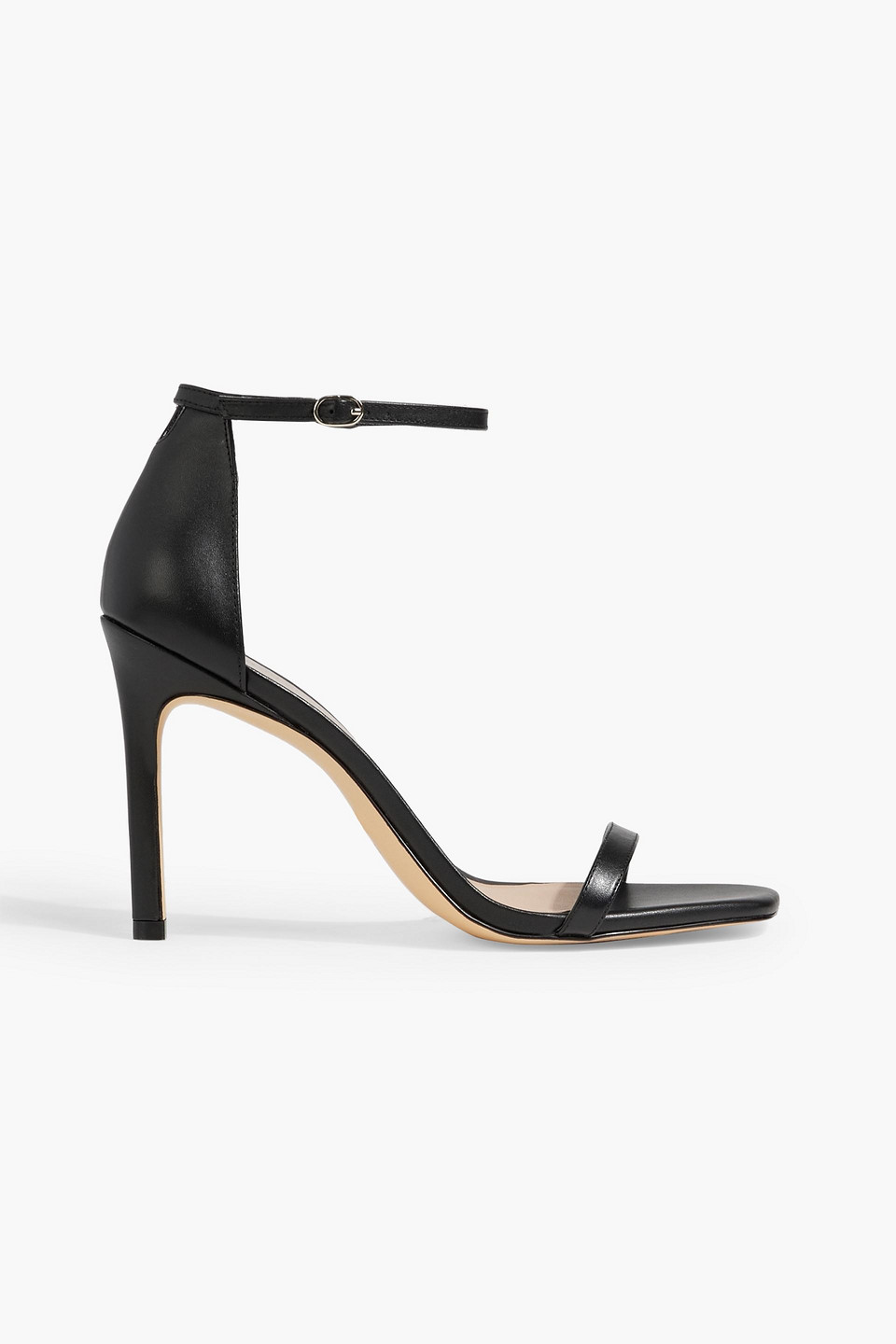 Stuart Weitzman Amelina 95 Leather Sandals In Black