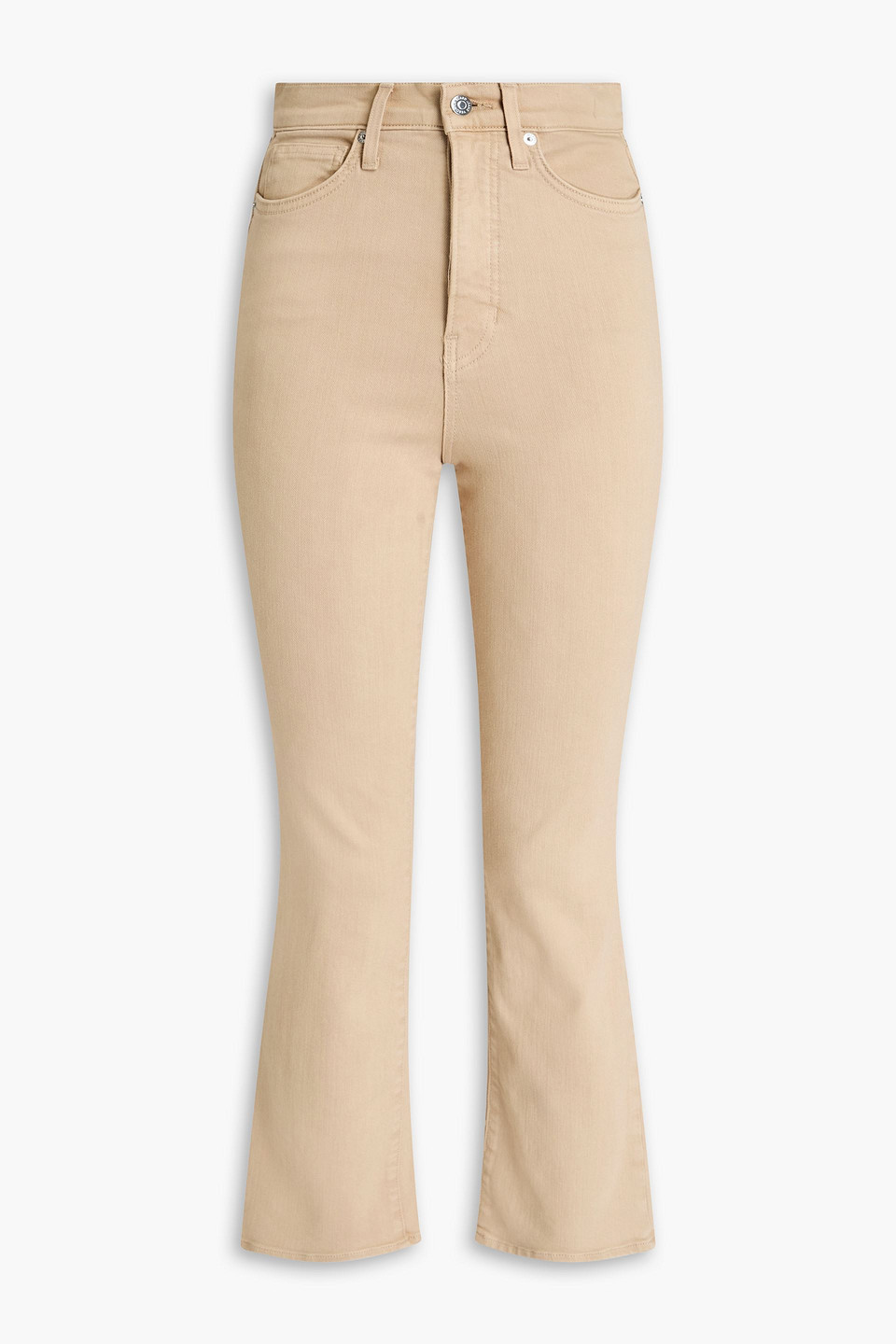 Veronica Beard Carolina Hoch Sitzende Kick-flare-jeans In Beige