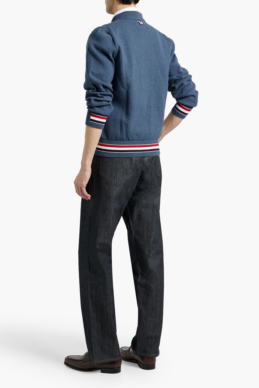 THOM BROWNE Jacquard-knit cotton jacket