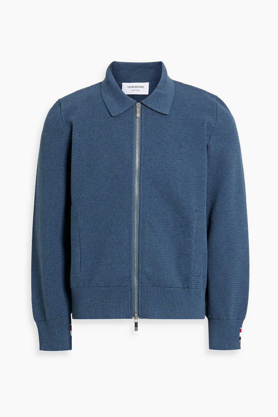 Thom Browne Jacquard-knit Cotton Jacket In Blue