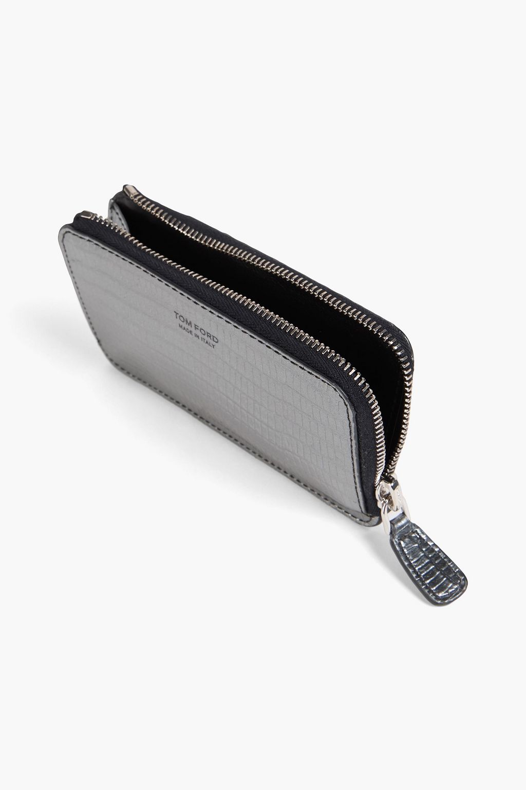 TOM FORD Metallic lizard-effect leather wallet