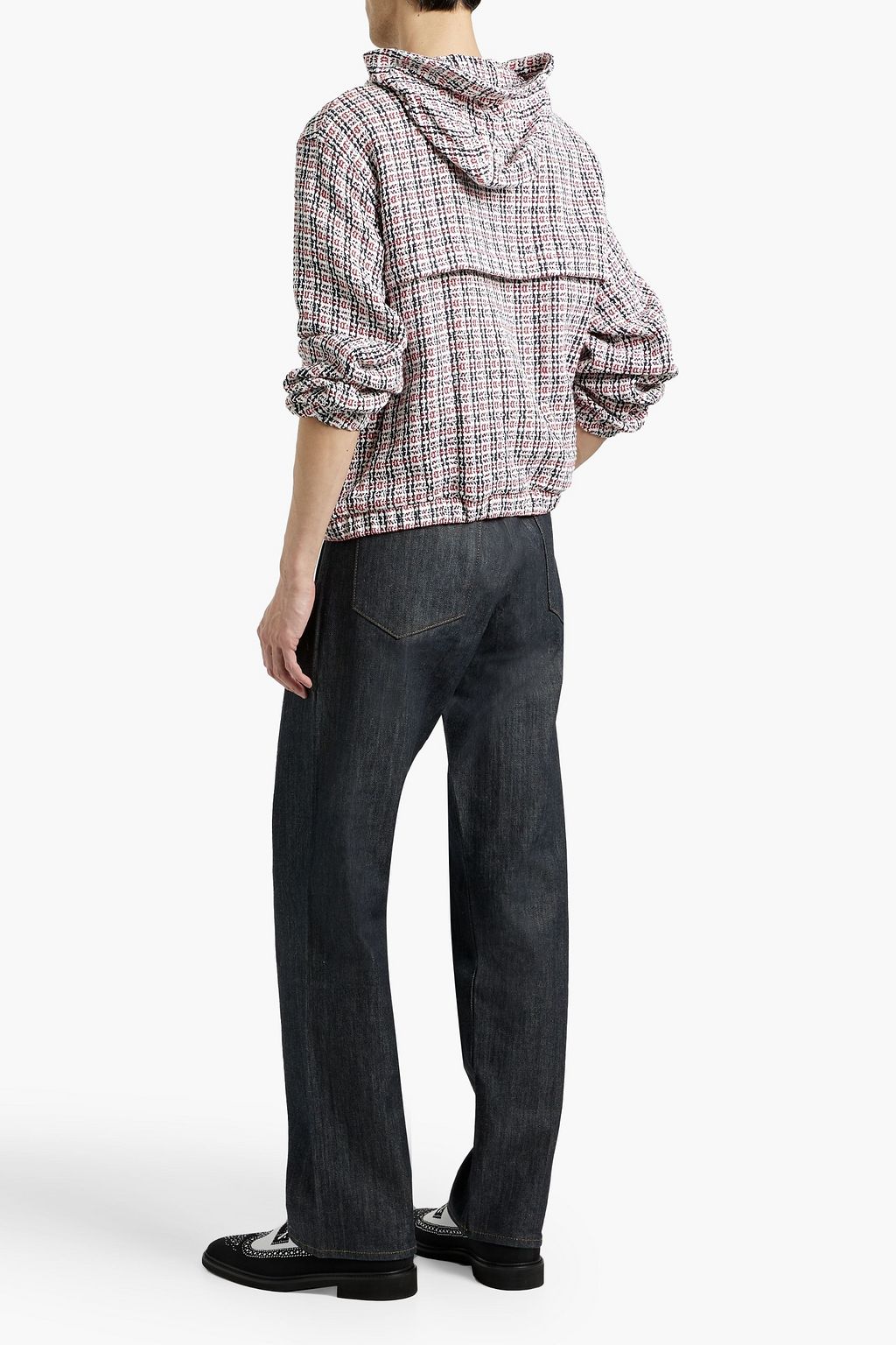THOM BROWNE Checked cotton-tweed hooded jacket