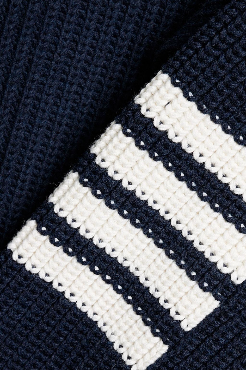 THOM BROWNE Striped merino wool and cotton-blend jacket