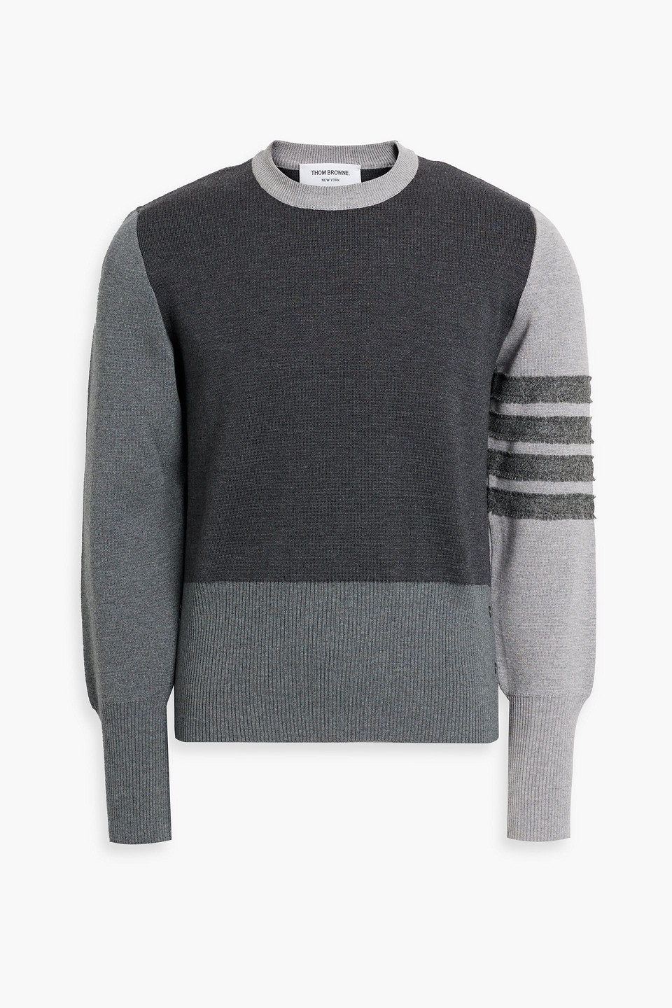 Thom Browne Striped Wool Sweater In Black