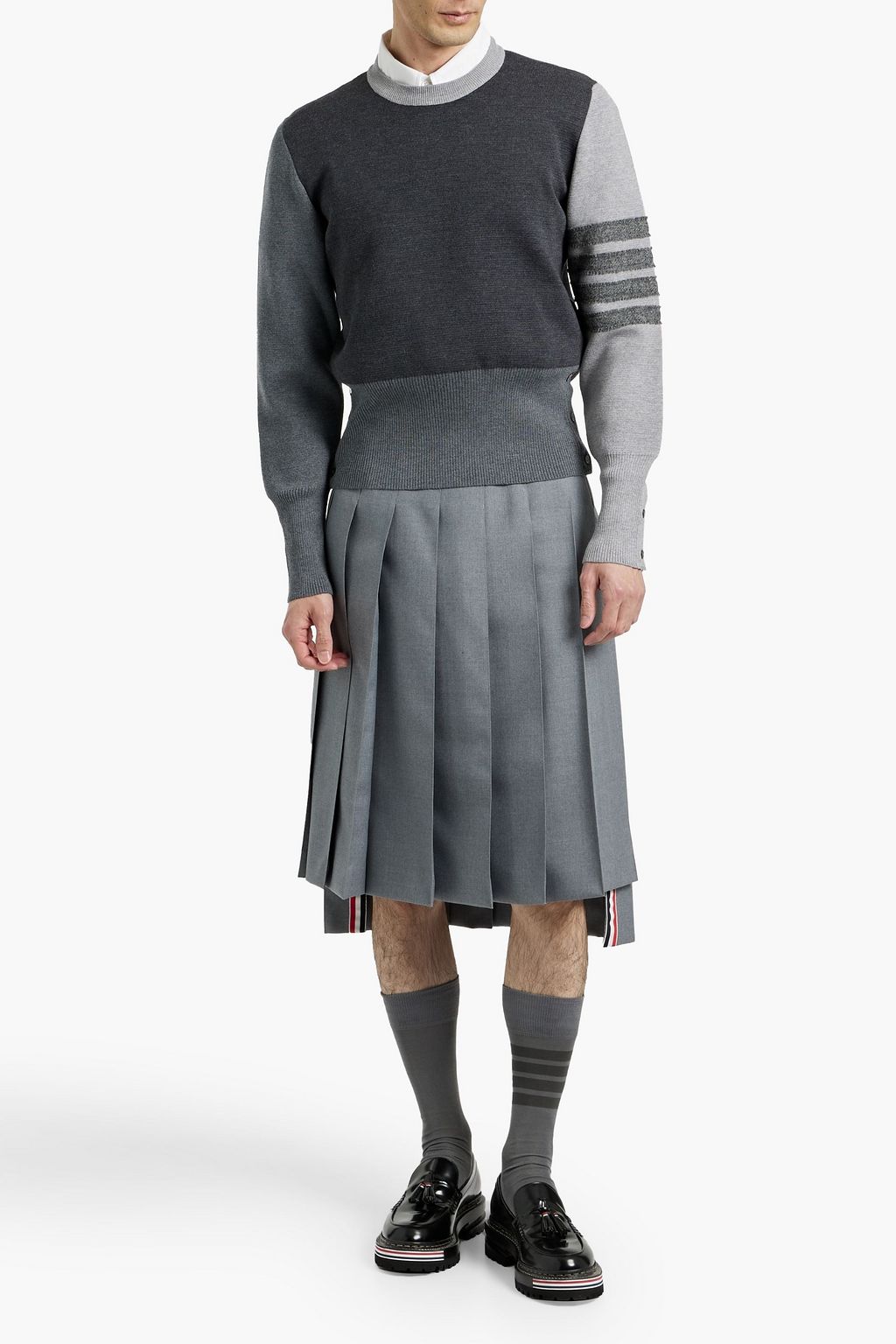 THOM BROWNE Striped wool sweater