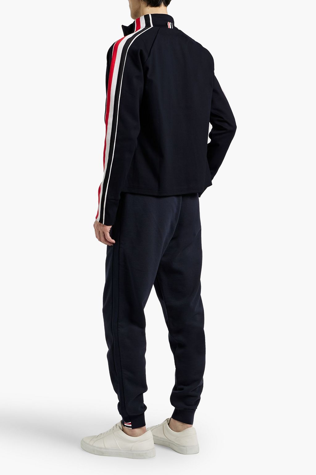 THOM BROWNE Striped cotton-jersey track jacket