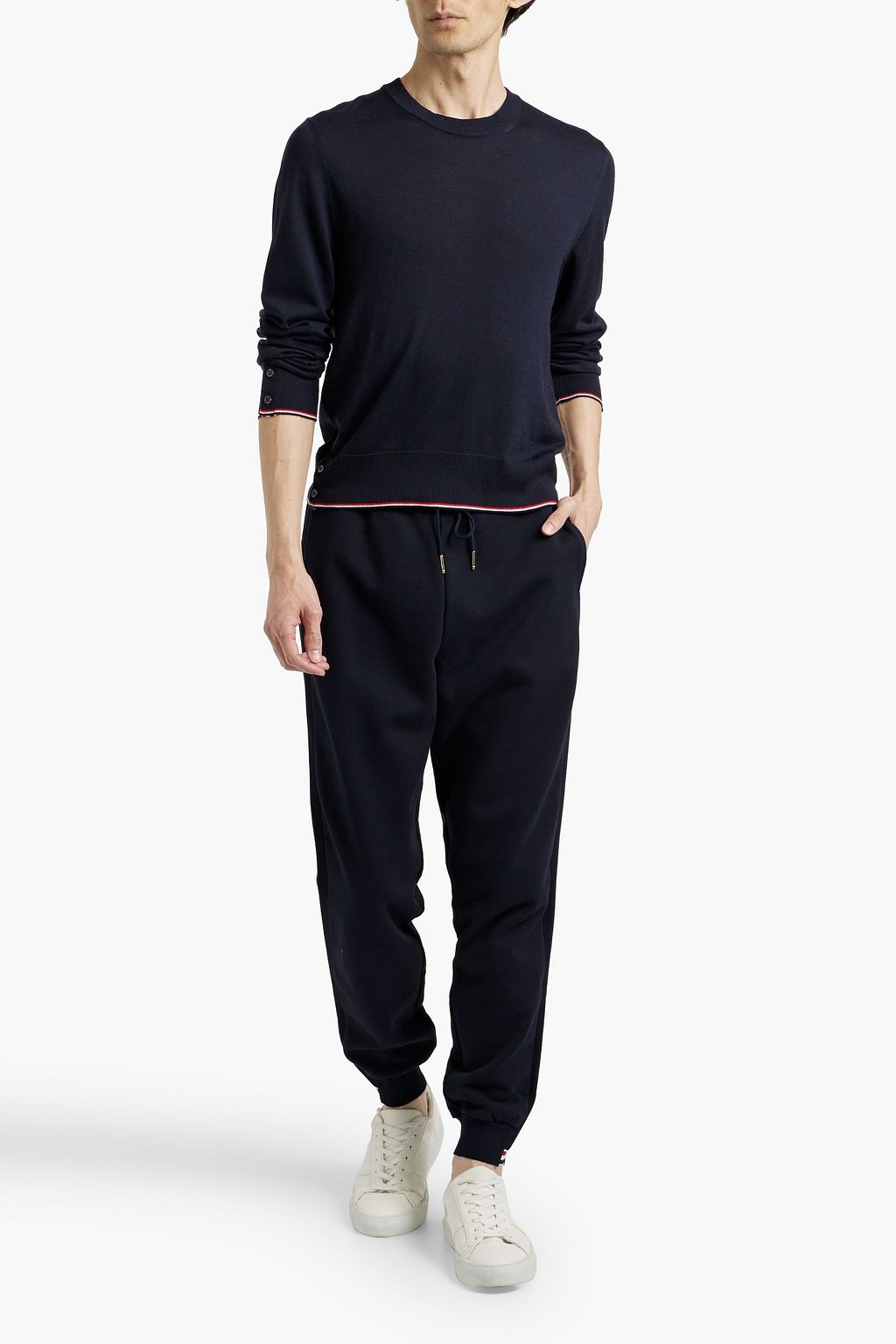 THOM BROWNE French cotton-terry sweatpants