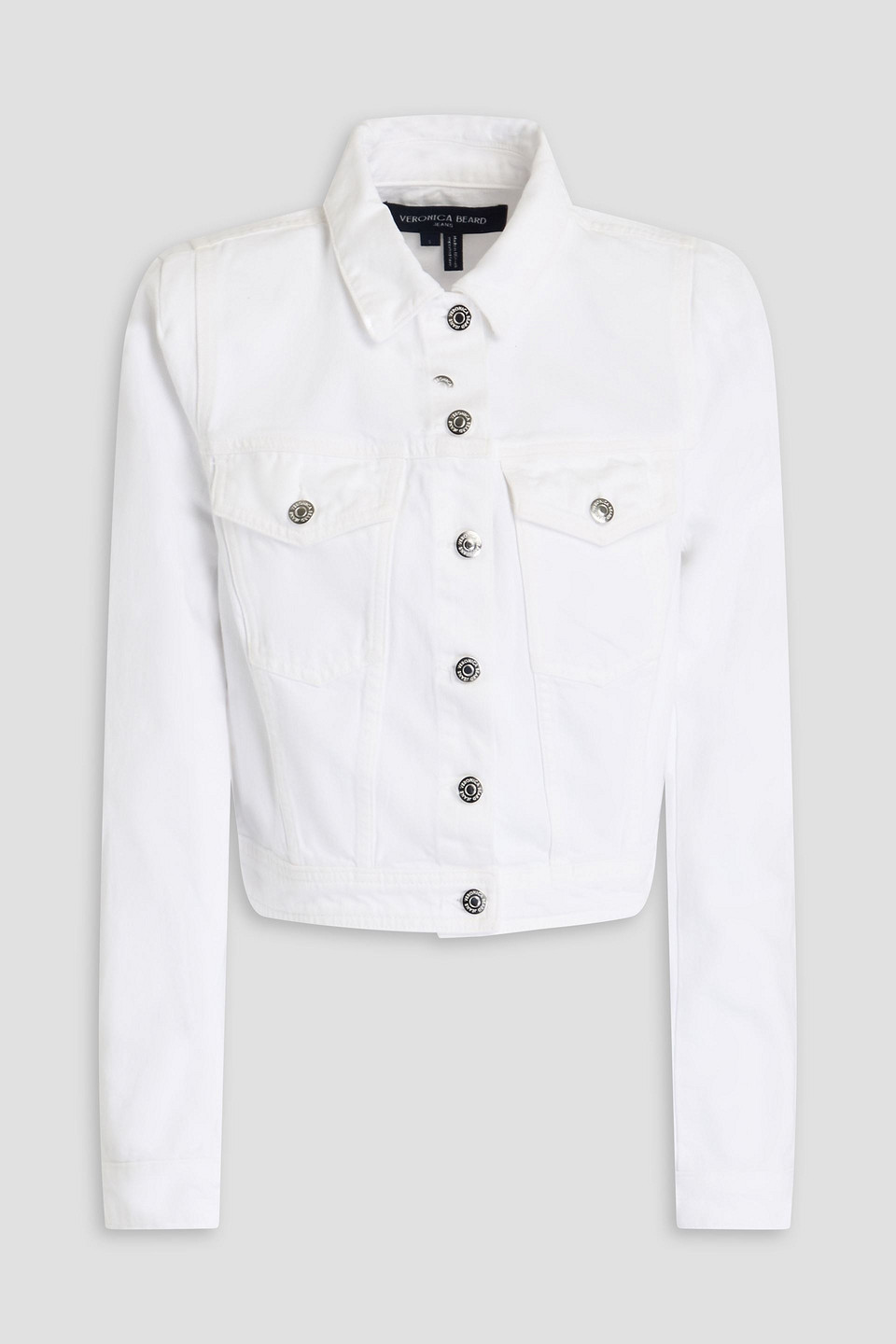 Veronica Beard Hartford Cropped Denim Jacket In Weiss
