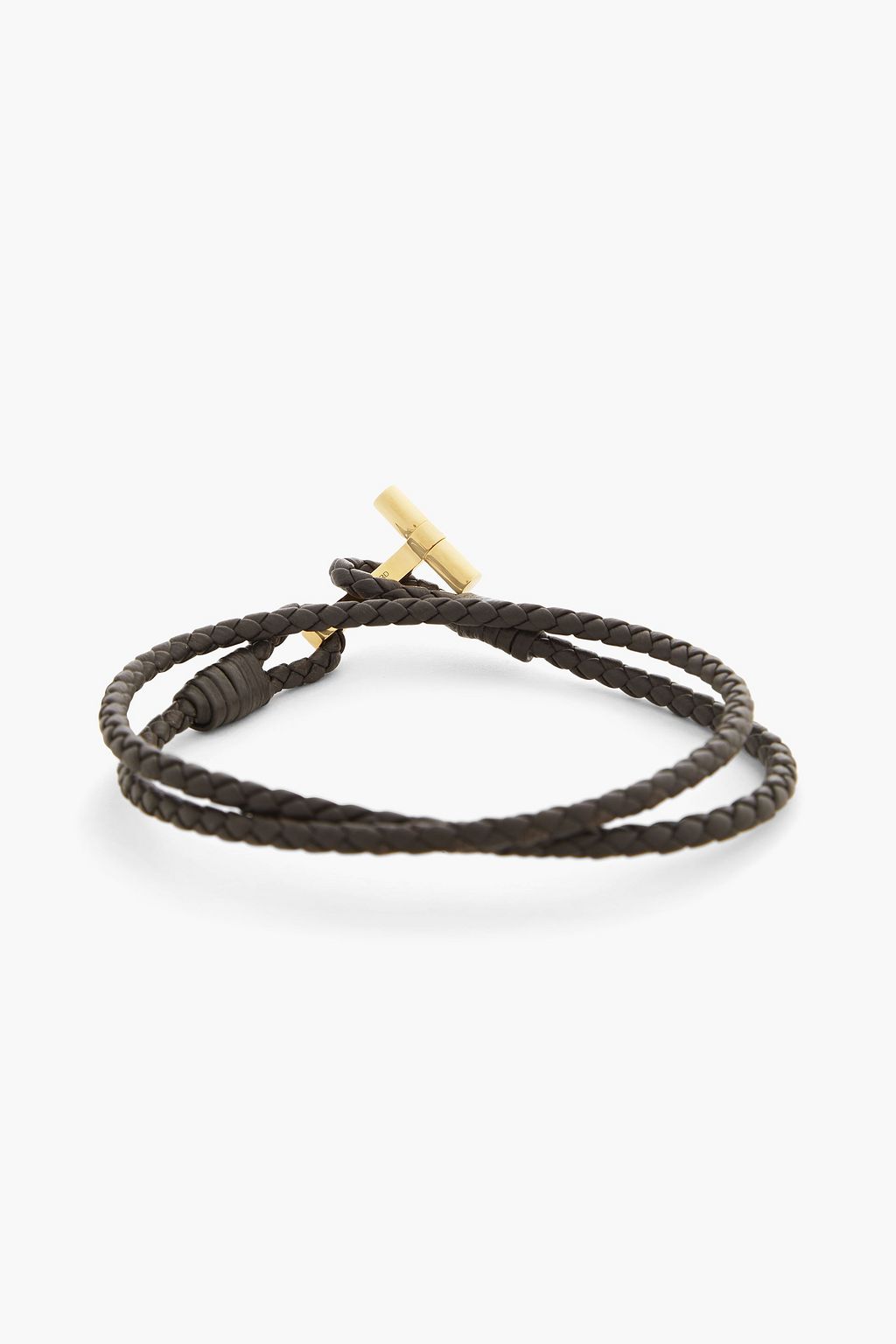TOM FORD Gold-tone braided leather bracelet
