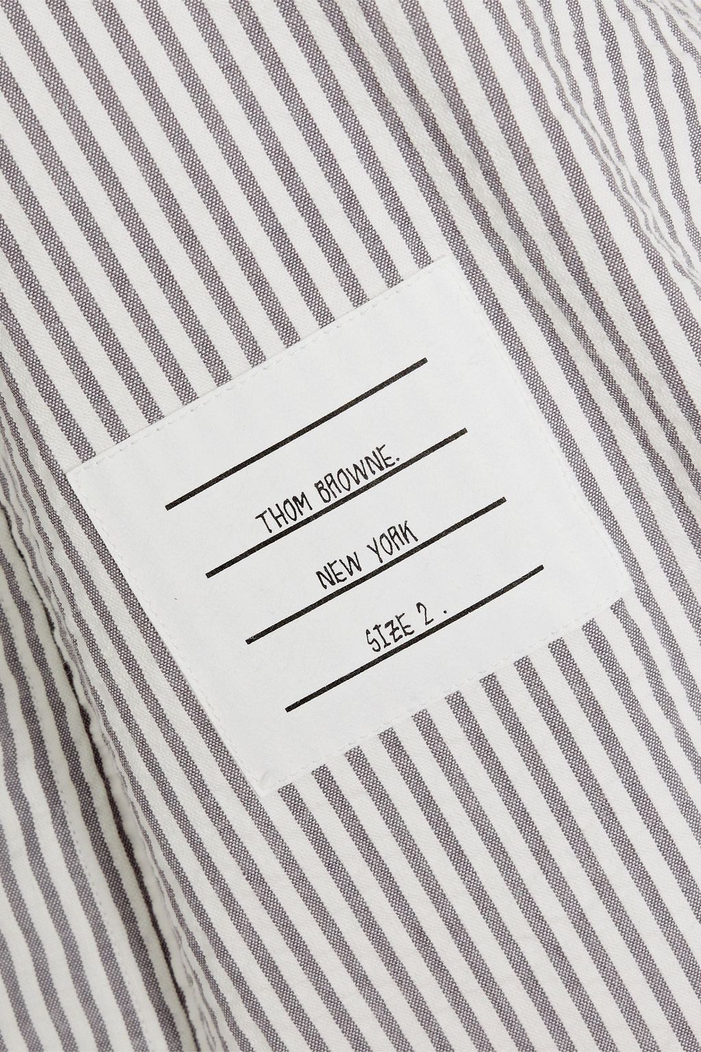 THOM BROWNE Striped cotton-seersucker shirt