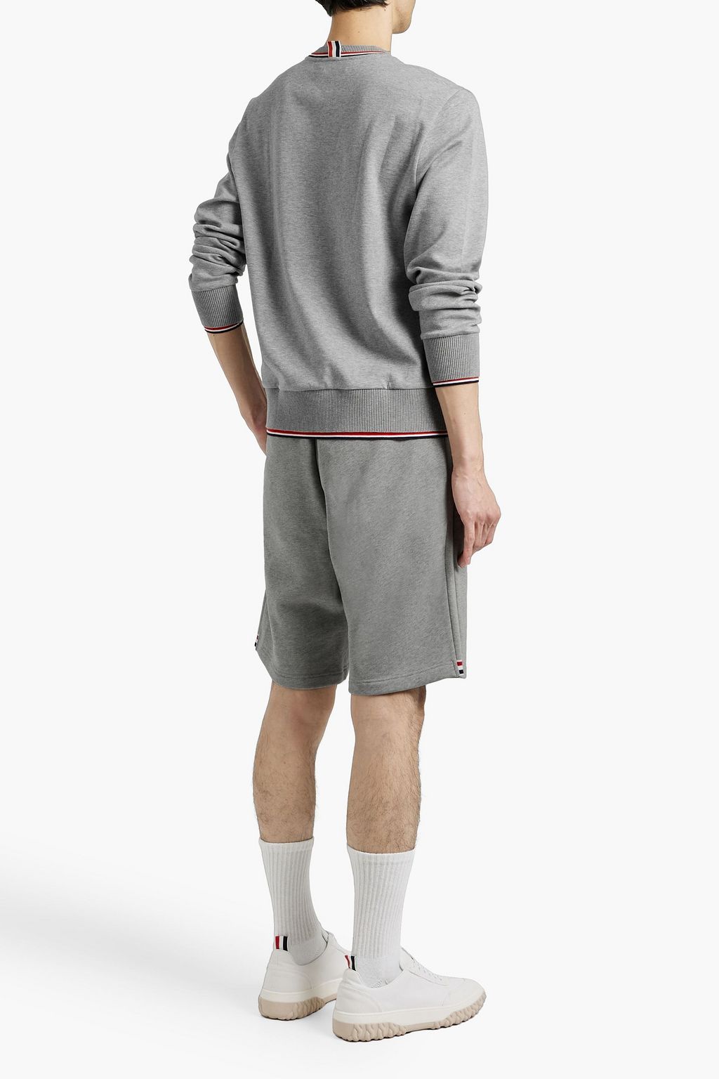 THOM BROWNE French cotton-terry drawstring shorts