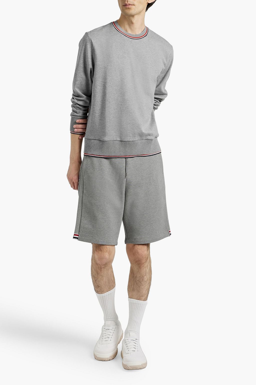 THOM BROWNE French cotton-terry drawstring shorts