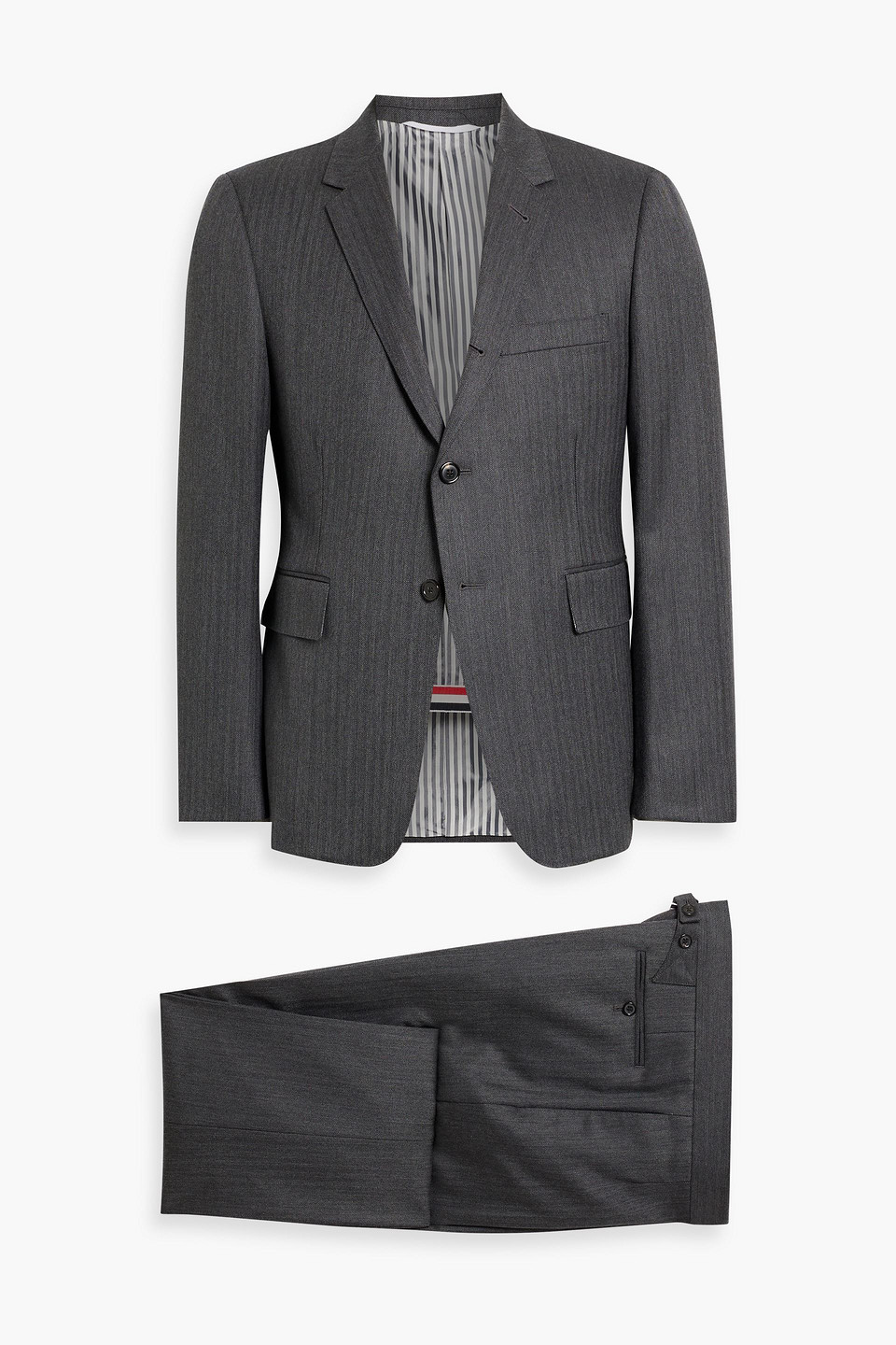 Thom Browne Herringbone Wool Suit In Gray