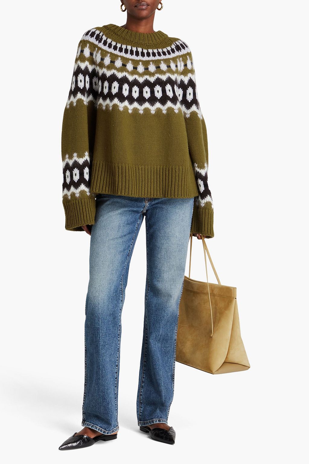 KHAITE Halo Fair Isle cashmere-blend sweater