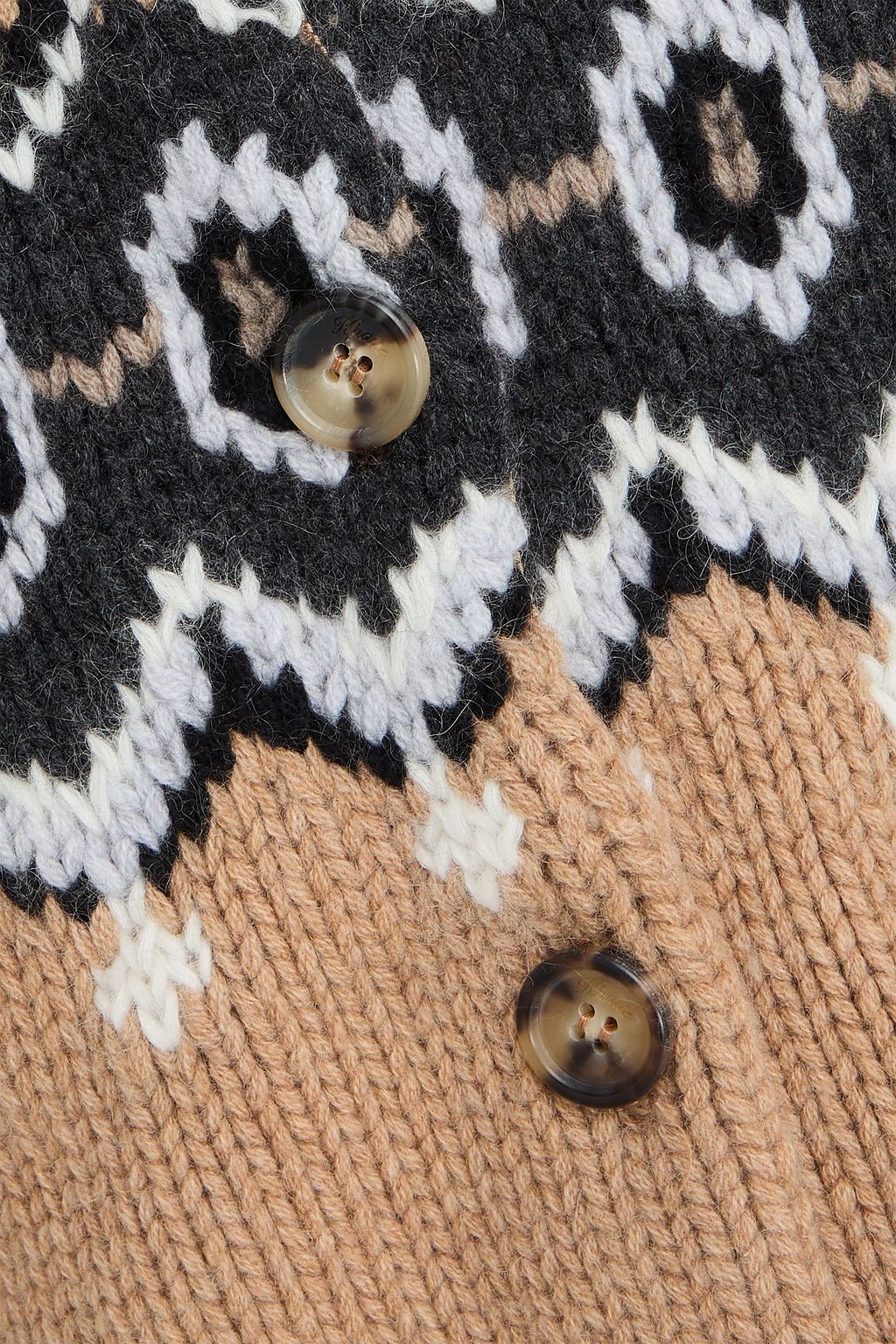 KHAITE Suzette Fair Isle cashmere-blend cardigan
