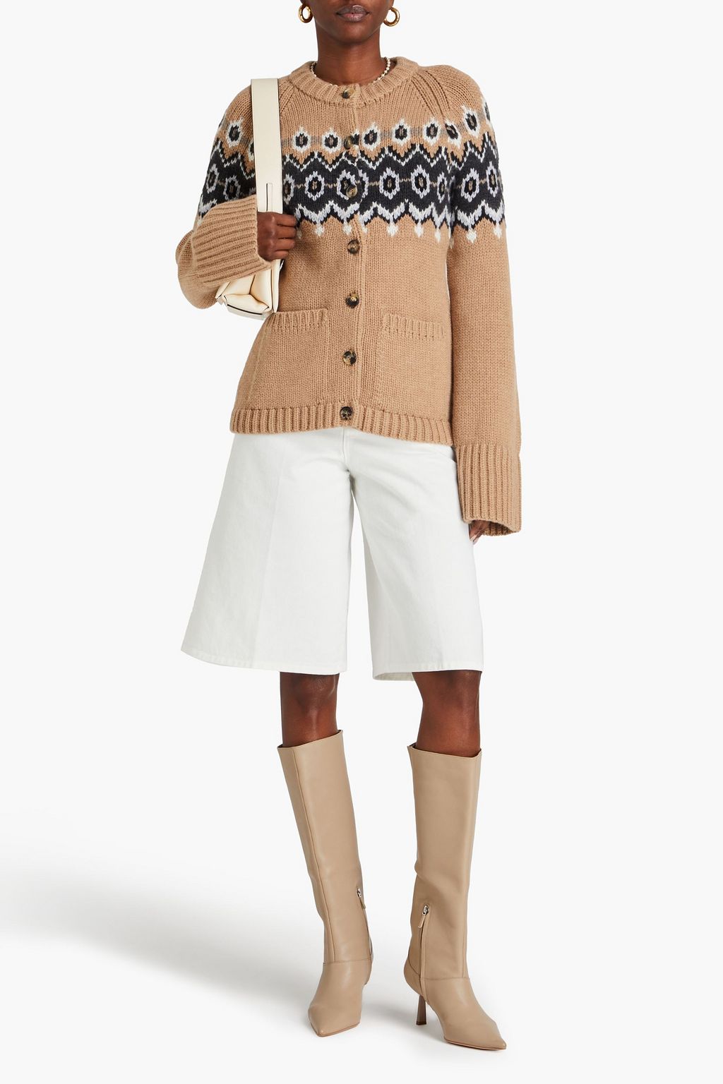 KHAITE Suzette Fair Isle cashmere-blend cardigan